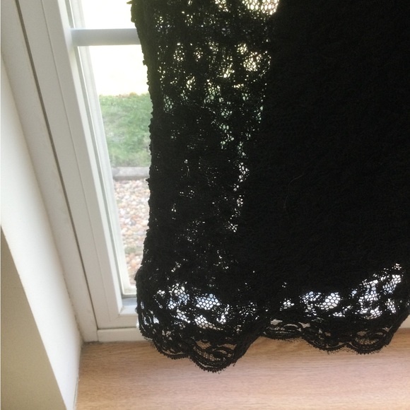Wild Rose black crochet lace dress with slip - Picture 1 of 5